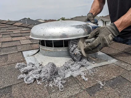 Cleaning Dryer Vent On Roof in Willowbrook