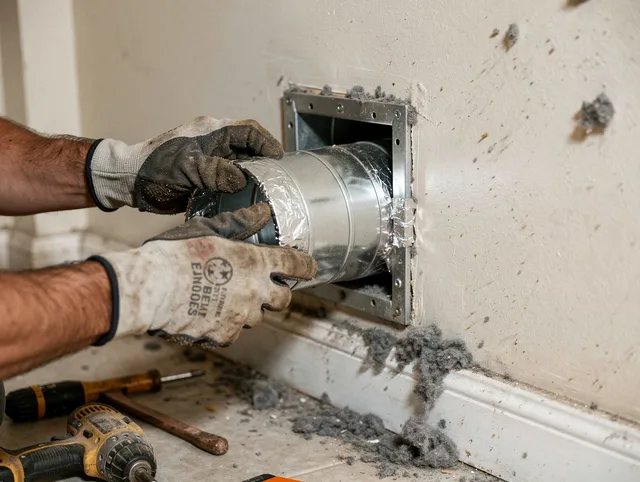Professional dryer vent repair and installation by Willowbrook Dryer Vent Cleaning in Willowbrook